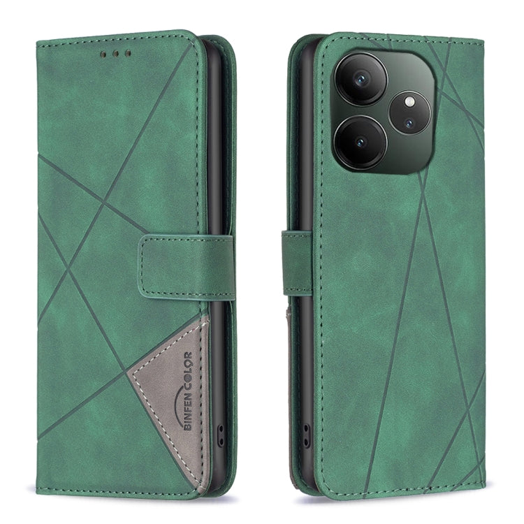 Magnetic Buckle Rhombus Texture Leather Phone Case, For Realme 14 Pro, For Realme 14X 5G, For Realme C75 4G, For Realme Note 60 / C61, For Realme 13 Pro 5G / 13 Pro+ 5G, For Realme GT 6 / GT 6T, For Realme C61 / C63, For Realme 12+ 5G