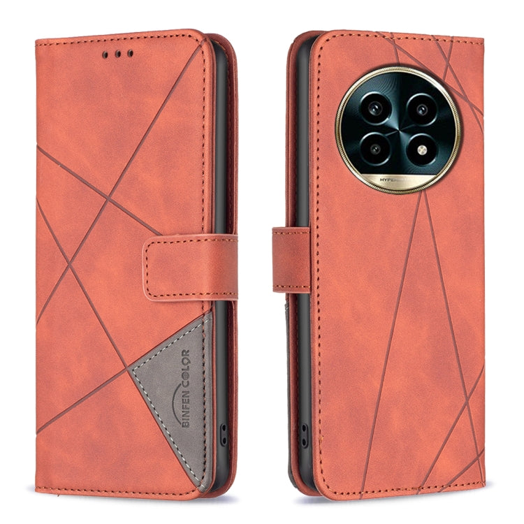 Magnetic Buckle Rhombus Texture Leather Phone Case, For Realme 14 Pro, For Realme 14X 5G, For Realme C75 4G, For Realme Note 60 / C61, For Realme 13 Pro 5G / 13 Pro+ 5G, For Realme GT 6 / GT 6T, For Realme C61 / C63, For Realme 12+ 5G