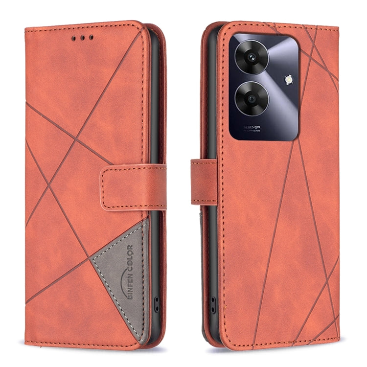 Magnetic Buckle Rhombus Texture Leather Phone Case, For Realme 14 Pro, For Realme 14X 5G, For Realme C75 4G, For Realme Note 60 / C61, For Realme 13 Pro 5G / 13 Pro+ 5G, For Realme GT 6 / GT 6T, For Realme C61 / C63, For Realme 12+ 5G