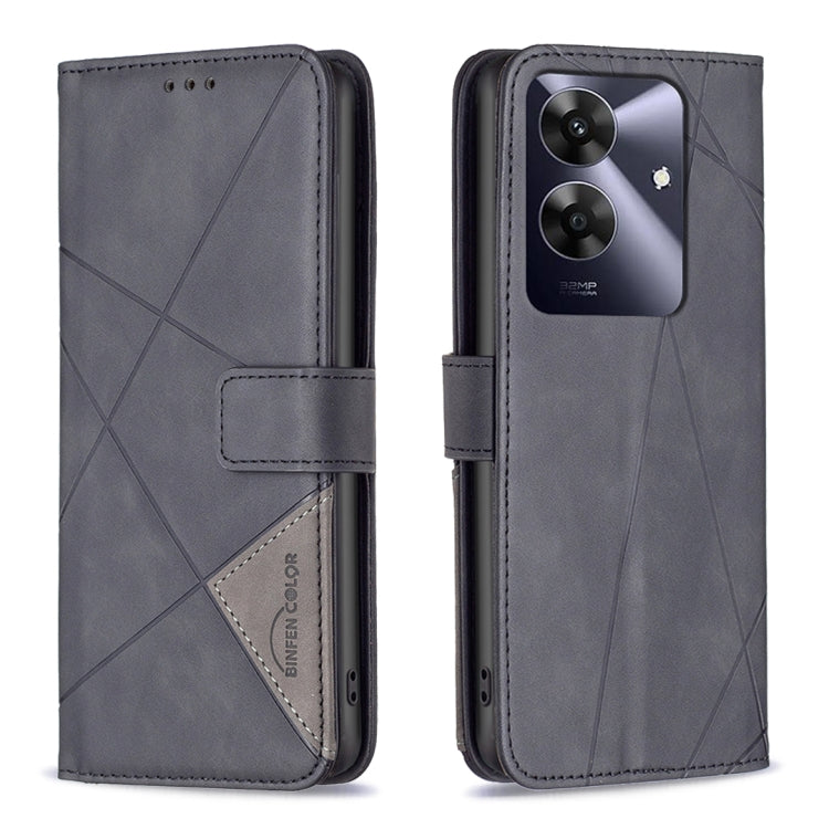 Magnetic Buckle Rhombus Texture Leather Phone Case, For Realme 14 Pro, For Realme 14X 5G, For Realme C75 4G, For Realme Note 60 / C61, For Realme 13 Pro 5G / 13 Pro+ 5G, For Realme GT 6 / GT 6T, For Realme C61 / C63, For Realme 12+ 5G