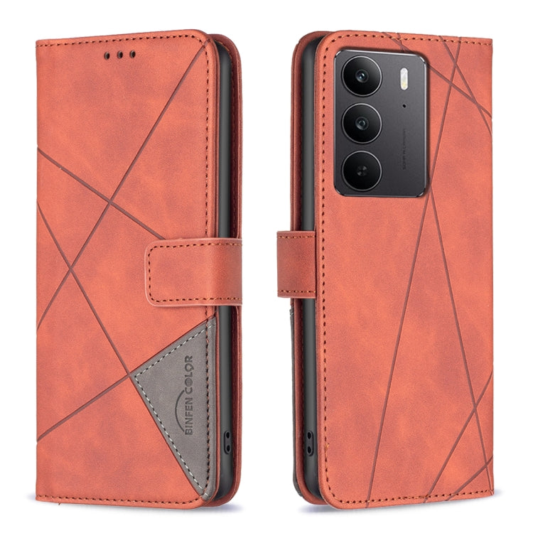 Magnetic Buckle Rhombus Texture Leather Phone Case, For Realme 14 Pro, For Realme 14X 5G, For Realme C75 4G, For Realme Note 60 / C61, For Realme 13 Pro 5G / 13 Pro+ 5G, For Realme GT 6 / GT 6T, For Realme C61 / C63, For Realme 12+ 5G