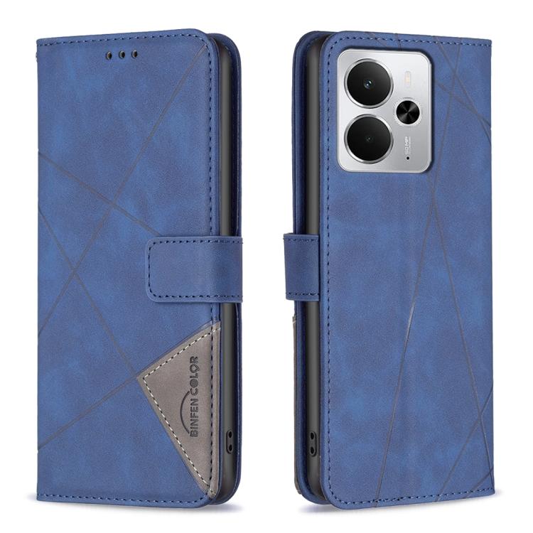 Magnetic Buckle Rhombus Texture Leather Phone Case, For Realme 16T 5G, For Realme 16 5G, For Realme 16 Pro+ 5G, For Realme 16 Pro 5G, For Realme 15 Pro 5G, For Realme 15 5G, For Realme 14 5G Global, For Realme P3 Pro