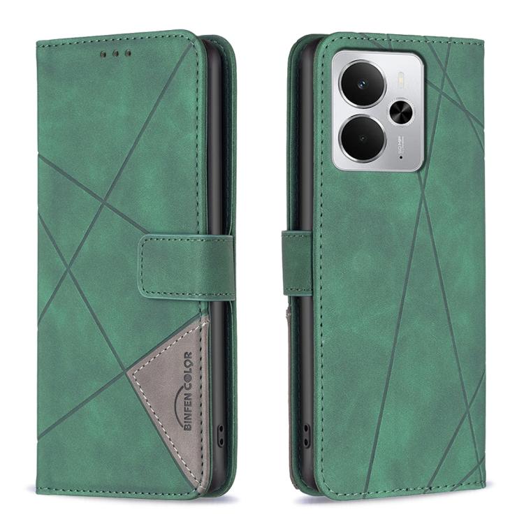 Magnetic Buckle Rhombus Texture Leather Phone Case, For Realme 16T 5G, For Realme 16 5G, For Realme 16 Pro+ 5G, For Realme 16 Pro 5G, For Realme 15 Pro 5G, For Realme 15 5G, For Realme 14 5G Global, For Realme P3 Pro