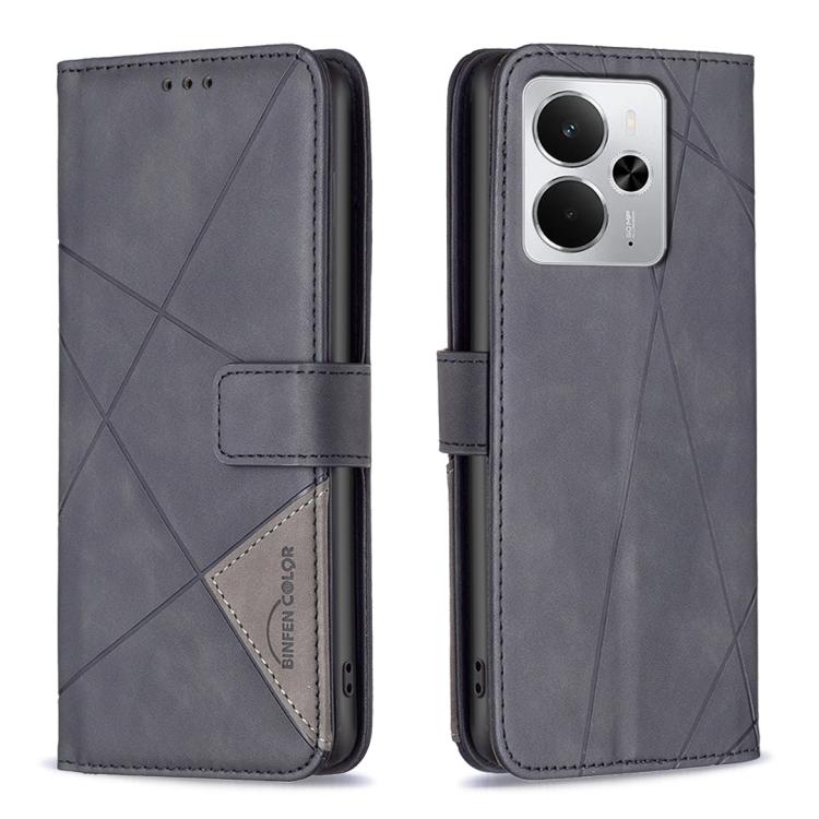 Magnetic Buckle Rhombus Texture Leather Phone Case, For Realme 16T 5G, For Realme 16 5G, For Realme 16 Pro+ 5G, For Realme 16 Pro 5G, For Realme 15 Pro 5G, For Realme 15 5G, For Realme 14 5G Global, For Realme P3 Pro