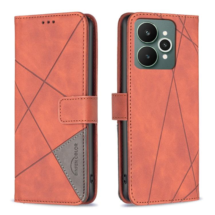 Magnetic Buckle Rhombus Texture Leather Phone Case, For Realme 16T 5G, For Realme 16 5G, For Realme 16 Pro+ 5G, For Realme 16 Pro 5G, For Realme 15 Pro 5G, For Realme 15 5G, For Realme 14 5G Global, For Realme P3 Pro