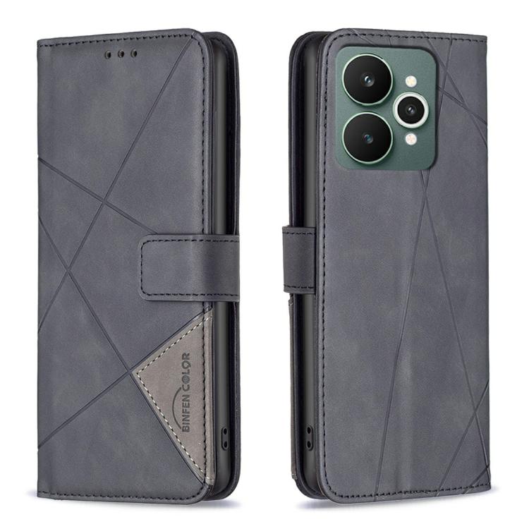 Magnetic Buckle Rhombus Texture Leather Phone Case, For Realme 16T 5G, For Realme 16 5G, For Realme 16 Pro+ 5G, For Realme 16 Pro 5G, For Realme 15 Pro 5G, For Realme 15 5G, For Realme 14 5G Global, For Realme P3 Pro