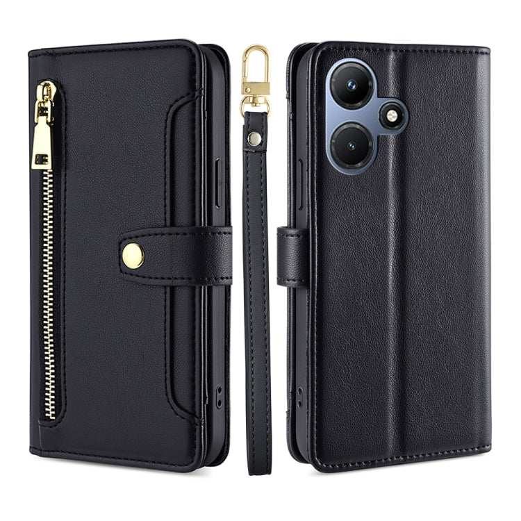 Sheep Texture Cross-body Zipper Wallet Leather Phone Case, For Infinix Note 40 Pro 4G, For Infinix Note 40 Pro 5G, For Infinix Note 40 4G, For Infinix Hot 40i, For Infinix GT 10 Pro 5G, For Infinix Smart 7 HD, For Infinix Note 30 VIP 5G                ...