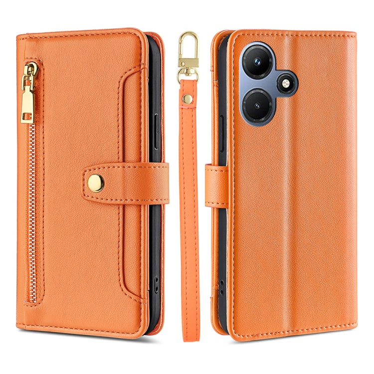 Sheep Texture Cross-body Zipper Wallet Leather Phone Case, For Infinix Note 40 Pro 4G, For Infinix Note 40 Pro 5G, For Infinix Note 40 4G, For Infinix Hot 40i, For Infinix GT 10 Pro 5G, For Infinix Smart 7 HD, For Infinix Note 30 VIP 5G                ...
