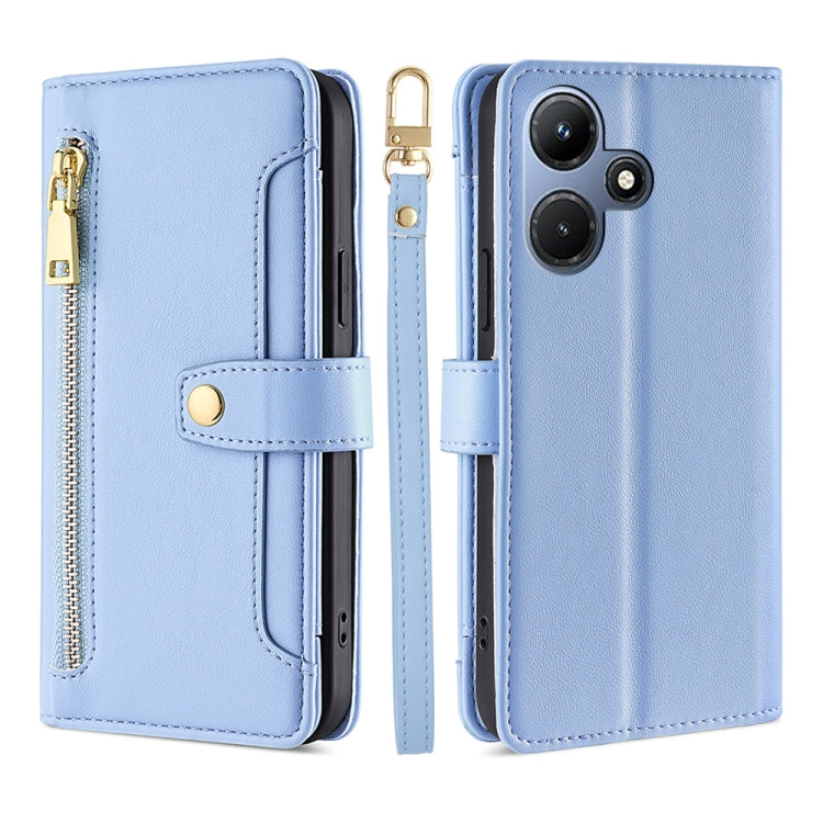 Sheep Texture Cross-body Zipper Wallet Leather Phone Case, For Infinix Note 40 Pro 4G, For Infinix Note 40 Pro 5G, For Infinix Note 40 4G, For Infinix Hot 40i, For Infinix GT 10 Pro 5G, For Infinix Smart 7 HD, For Infinix Note 30 VIP 5G                ...