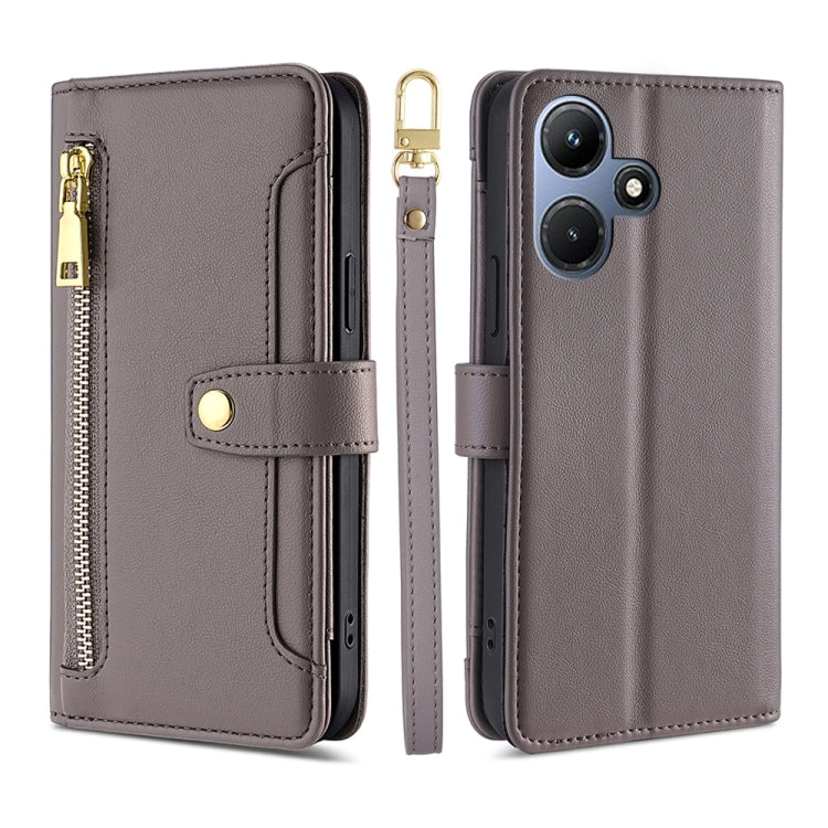 Sheep Texture Cross-body Zipper Wallet Leather Phone Case, For Infinix Note 40 Pro 4G, For Infinix Note 40 Pro 5G, For Infinix Note 40 4G, For Infinix Hot 40i, For Infinix GT 10 Pro 5G, For Infinix Smart 7 HD, For Infinix Note 30 VIP 5G                ...