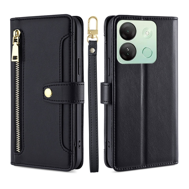 Sheep Texture Cross-body Zipper Wallet Leather Phone Case, For Infinix Note 40 Pro 4G, For Infinix Note 40 Pro 5G, For Infinix Note 40 4G, For Infinix Hot 40i, For Infinix GT 10 Pro 5G, For Infinix Smart 7 HD, For Infinix Note 30 VIP 5G                ...