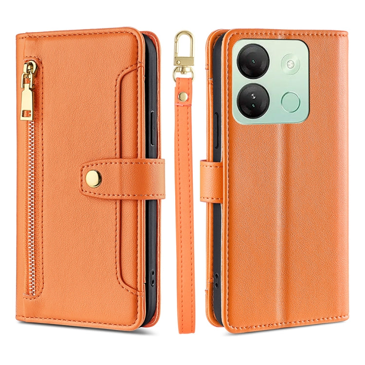 Sheep Texture Cross-body Zipper Wallet Leather Phone Case, For Infinix Note 40 Pro 4G, For Infinix Note 40 Pro 5G, For Infinix Note 40 4G, For Infinix Hot 40i, For Infinix GT 10 Pro 5G, For Infinix Smart 7 HD, For Infinix Note 30 VIP 5G                ...