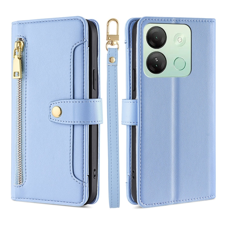 Sheep Texture Cross-body Zipper Wallet Leather Phone Case, For Infinix Note 40 Pro 4G, For Infinix Note 40 Pro 5G, For Infinix Note 40 4G, For Infinix Hot 40i, For Infinix GT 10 Pro 5G, For Infinix Smart 7 HD, For Infinix Note 30 VIP 5G                ...
