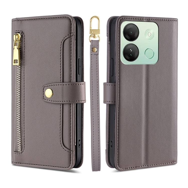 Sheep Texture Cross-body Zipper Wallet Leather Phone Case, For Infinix Note 40 Pro 4G, For Infinix Note 40 Pro 5G, For Infinix Note 40 4G, For Infinix Hot 40i, For Infinix GT 10 Pro 5G, For Infinix Smart 7 HD, For Infinix Note 30 VIP 5G                ...