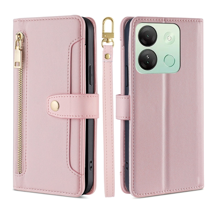 Sheep Texture Cross-body Zipper Wallet Leather Phone Case, For Infinix Note 40 Pro 4G, For Infinix Note 40 Pro 5G, For Infinix Note 40 4G, For Infinix Hot 40i, For Infinix GT 10 Pro 5G, For Infinix Smart 7 HD, For Infinix Note 30 VIP 5G                ...
