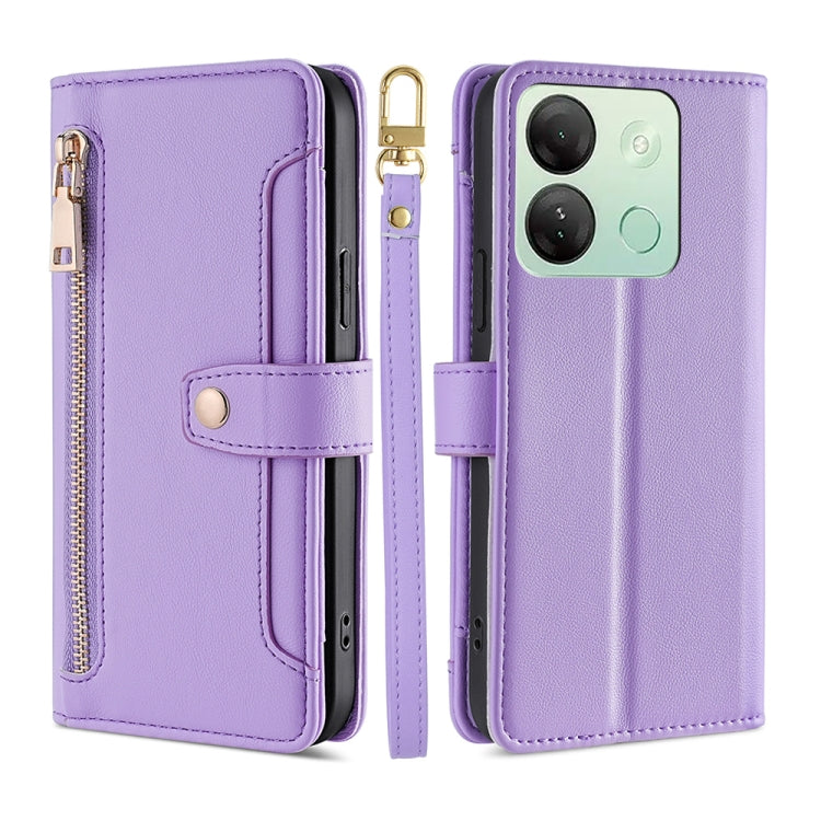 Sheep Texture Cross-body Zipper Wallet Leather Phone Case, For Infinix Note 40 Pro 4G, For Infinix Note 40 Pro 5G, For Infinix Note 40 4G, For Infinix Hot 40i, For Infinix GT 10 Pro 5G, For Infinix Smart 7 HD, For Infinix Note 30 VIP 5G                ...