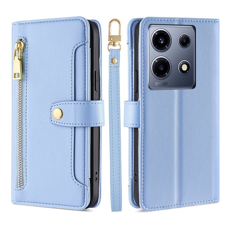 Sheep Texture Cross-body Zipper Wallet Leather Phone Case, For Infinix Note 40 Pro 4G, For Infinix Note 40 Pro 5G, For Infinix Note 40 4G, For Infinix Hot 40i, For Infinix GT 10 Pro 5G, For Infinix Smart 7 HD, For Infinix Note 30 VIP 5G                ...