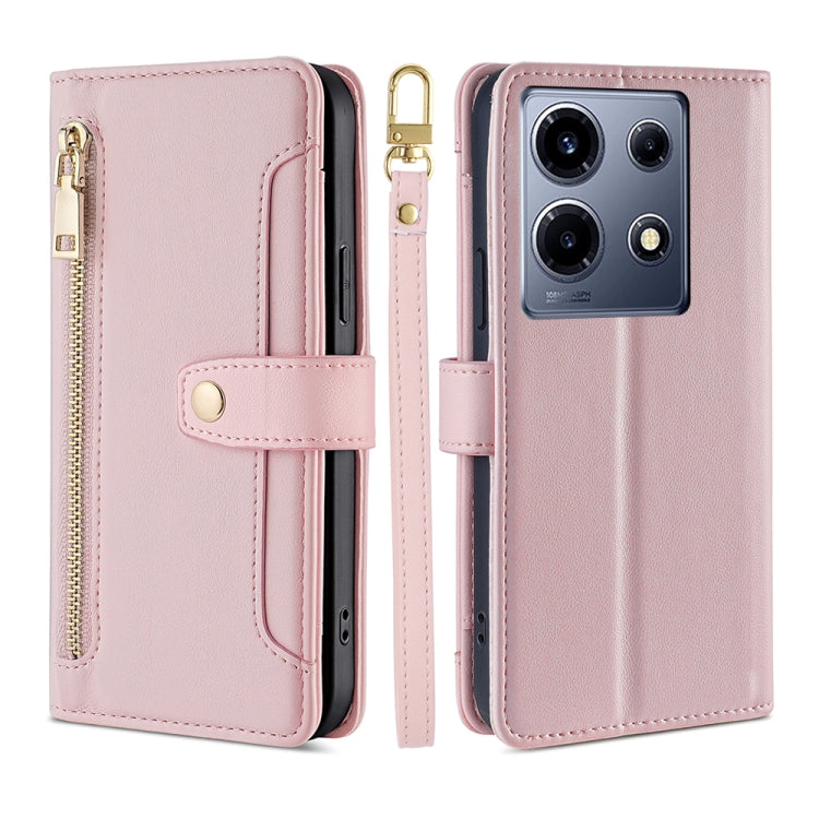 Sheep Texture Cross-body Zipper Wallet Leather Phone Case, For Infinix Note 40 Pro 4G, For Infinix Note 40 Pro 5G, For Infinix Note 40 4G, For Infinix Hot 40i, For Infinix GT 10 Pro 5G, For Infinix Smart 7 HD, For Infinix Note 30 VIP 5G                ...