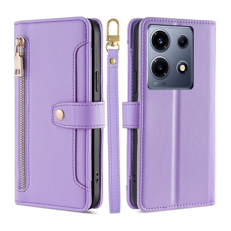 Sheep Texture Cross-body Zipper Wallet Leather Phone Case, For Infinix Note 40 Pro 4G, For Infinix Note 40 Pro 5G, For Infinix Note 40 4G, For Infinix Hot 40i, For Infinix GT 10 Pro 5G, For Infinix Smart 7 HD, For Infinix Note 30 VIP 5G                ...