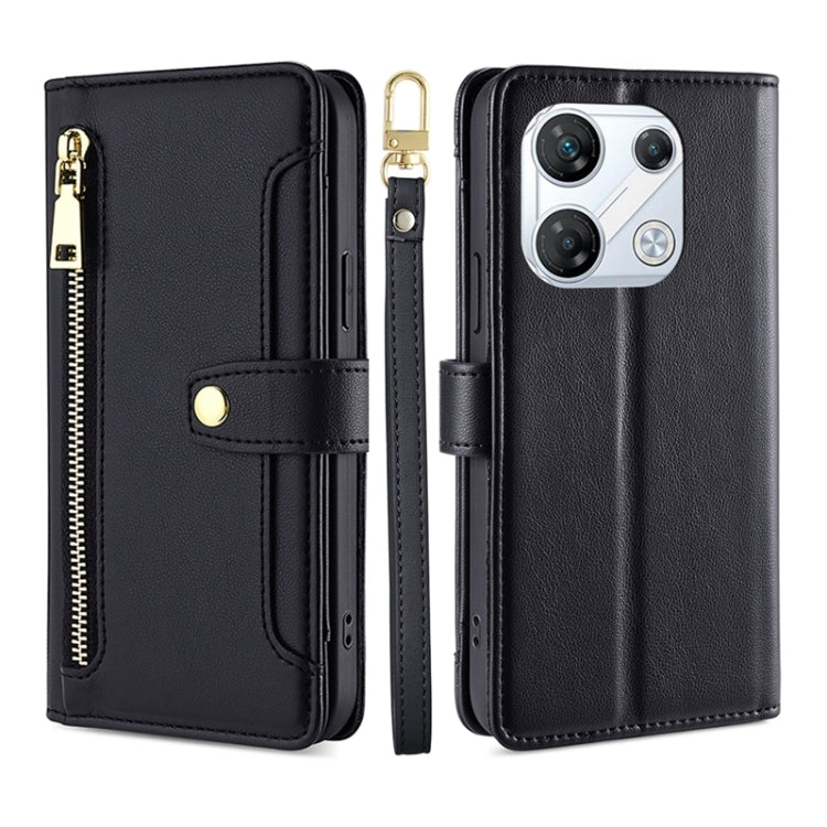 Sheep Texture Cross-body Zipper Wallet Leather Phone Case, For Infinix Note 40 Pro 4G, For Infinix Note 40 Pro 5G, For Infinix Note 40 4G, For Infinix Hot 40i, For Infinix GT 10 Pro 5G, For Infinix Smart 7 HD, For Infinix Note 30 VIP 5G                ...