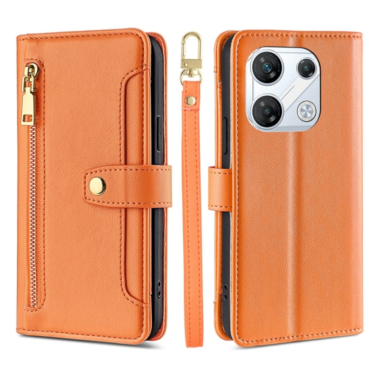 Sheep Texture Cross-body Zipper Wallet Leather Phone Case, For Infinix Note 40 Pro 4G, For Infinix Note 40 Pro 5G, For Infinix Note 40 4G, For Infinix Hot 40i, For Infinix GT 10 Pro 5G, For Infinix Smart 7 HD, For Infinix Note 30 VIP 5G                ...