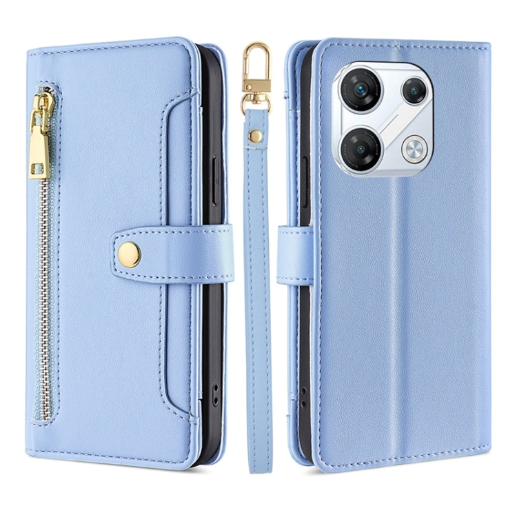 Sheep Texture Cross-body Zipper Wallet Leather Phone Case, For Infinix Note 40 Pro 4G, For Infinix Note 40 Pro 5G, For Infinix Note 40 4G, For Infinix Hot 40i, For Infinix GT 10 Pro 5G, For Infinix Smart 7 HD, For Infinix Note 30 VIP 5G                ...
