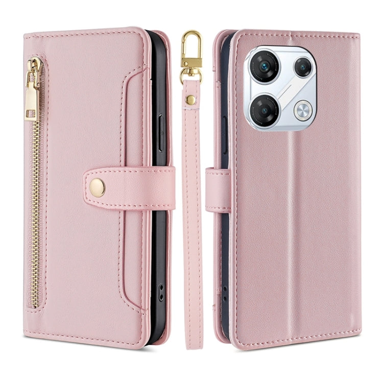 Sheep Texture Cross-body Zipper Wallet Leather Phone Case, For Infinix Note 40 Pro 4G, For Infinix Note 40 Pro 5G, For Infinix Note 40 4G, For Infinix Hot 40i, For Infinix GT 10 Pro 5G, For Infinix Smart 7 HD, For Infinix Note 30 VIP 5G                ...