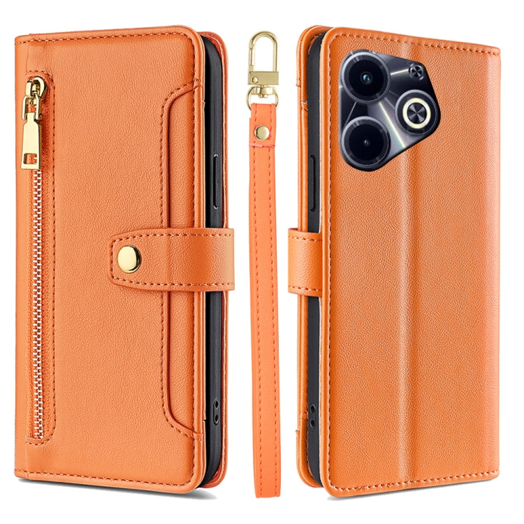 Sheep Texture Cross-body Zipper Wallet Leather Phone Case, For Infinix Note 40 Pro 4G, For Infinix Note 40 Pro 5G, For Infinix Note 40 4G, For Infinix Hot 40i, For Infinix GT 10 Pro 5G, For Infinix Smart 7 HD, For Infinix Note 30 VIP 5G                ...
