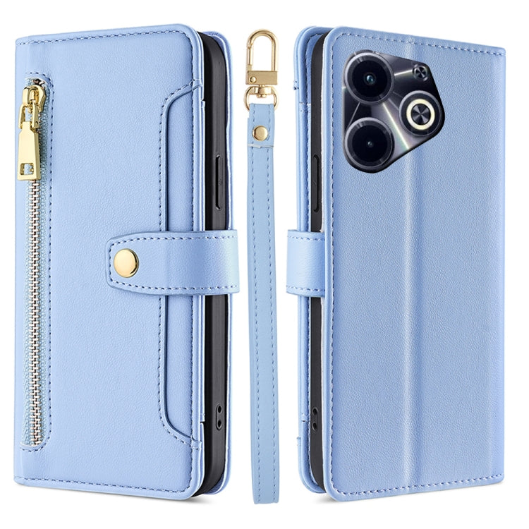 Sheep Texture Cross-body Zipper Wallet Leather Phone Case, For Infinix Note 40 Pro 4G, For Infinix Note 40 Pro 5G, For Infinix Note 40 4G, For Infinix Hot 40i, For Infinix GT 10 Pro 5G, For Infinix Smart 7 HD, For Infinix Note 30 VIP 5G                ...