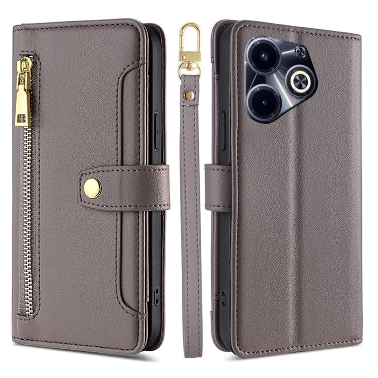 Sheep Texture Cross-body Zipper Wallet Leather Phone Case, For Infinix Note 40 Pro 4G, For Infinix Note 40 Pro 5G, For Infinix Note 40 4G, For Infinix Hot 40i, For Infinix GT 10 Pro 5G, For Infinix Smart 7 HD, For Infinix Note 30 VIP 5G                ...