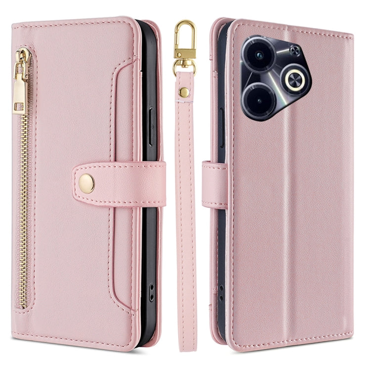Sheep Texture Cross-body Zipper Wallet Leather Phone Case, For Infinix Note 40 Pro 4G, For Infinix Note 40 Pro 5G, For Infinix Note 40 4G, For Infinix Hot 40i, For Infinix GT 10 Pro 5G, For Infinix Smart 7 HD, For Infinix Note 30 VIP 5G                ...