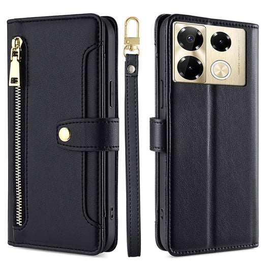 Sheep Texture Cross-body Zipper Wallet Leather Phone Case, For Infinix Note 40 Pro 4G, For Infinix Note 40 Pro 5G, For Infinix Note 40 4G, For Infinix Hot 40i, For Infinix GT 10 Pro 5G, For Infinix Smart 7 HD, For Infinix Note 30 VIP 5G                ...