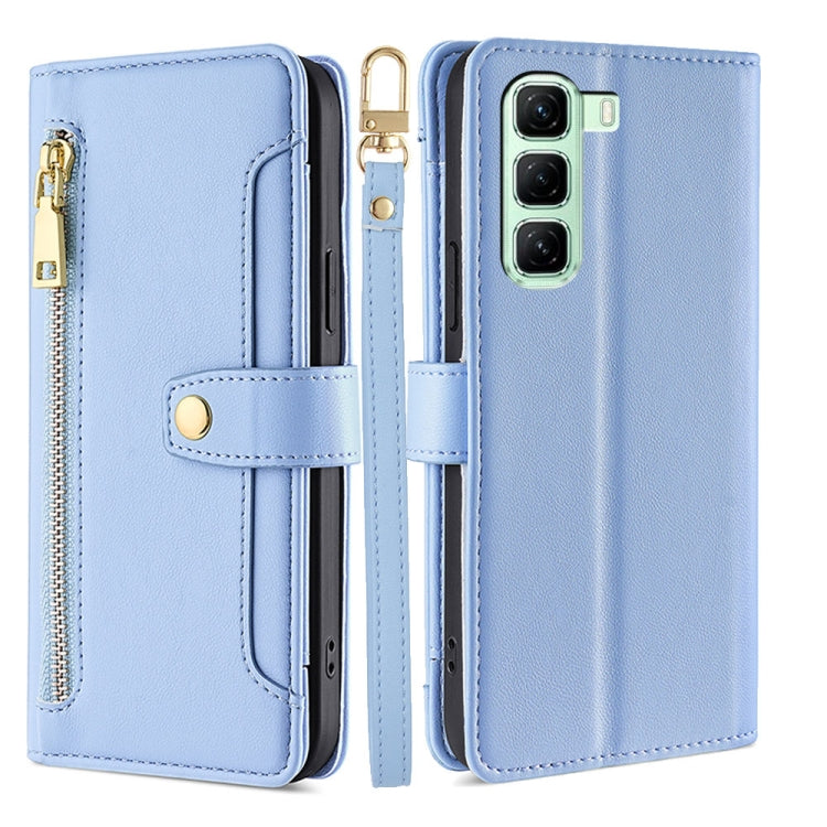 Sheep Texture Cross-body Zipper Wallet Leather Phone Case, For Infinix Note 50x 5G, For Infinix Note 50 Pro+ 5G, For Infinix Note 50 4G, For Infinix Hot 50i 4G, For Infinix Hot 50 4G, For Infinix Hot 50 5G, For Infinix Zero 40 4G, For Infinix Note 40 5G