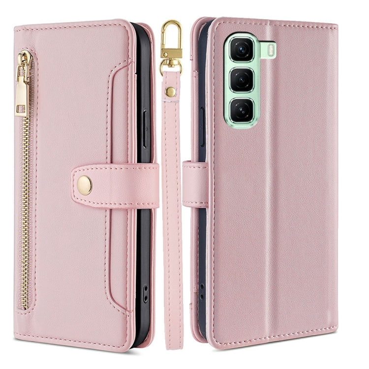 Sheep Texture Cross-body Zipper Wallet Leather Phone Case, For Infinix Note 50x 5G, For Infinix Note 50 Pro+ 5G, For Infinix Note 50 4G, For Infinix Hot 50i 4G, For Infinix Hot 50 4G, For Infinix Hot 50 5G, For Infinix Zero 40 4G, For Infinix Note 40 5G