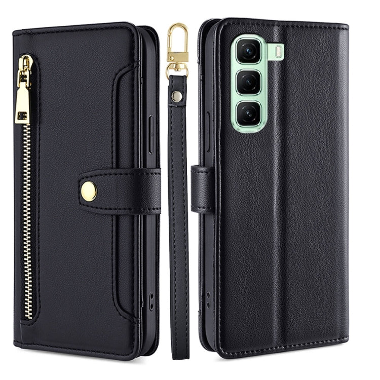 Sheep Texture Cross-body Zipper Wallet Leather Phone Case, For Infinix Note 50x 5G, For Infinix Note 50 Pro+ 5G, For Infinix Note 50 4G, For Infinix Hot 50i 4G, For Infinix Hot 50 4G, For Infinix Hot 50 5G, For Infinix Zero 40 4G, For Infinix Note 40 5G
