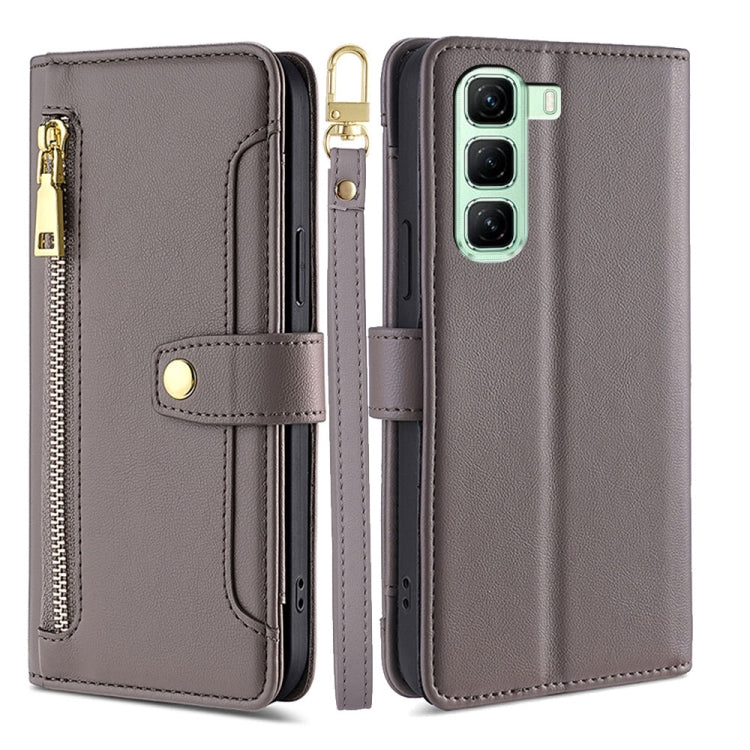 Sheep Texture Cross-body Zipper Wallet Leather Phone Case, For Infinix Note 50x 5G, For Infinix Note 50 Pro+ 5G, For Infinix Note 50 4G, For Infinix Hot 50i 4G, For Infinix Hot 50 4G, For Infinix Hot 50 5G, For Infinix Zero 40 4G, For Infinix Note 40 5G