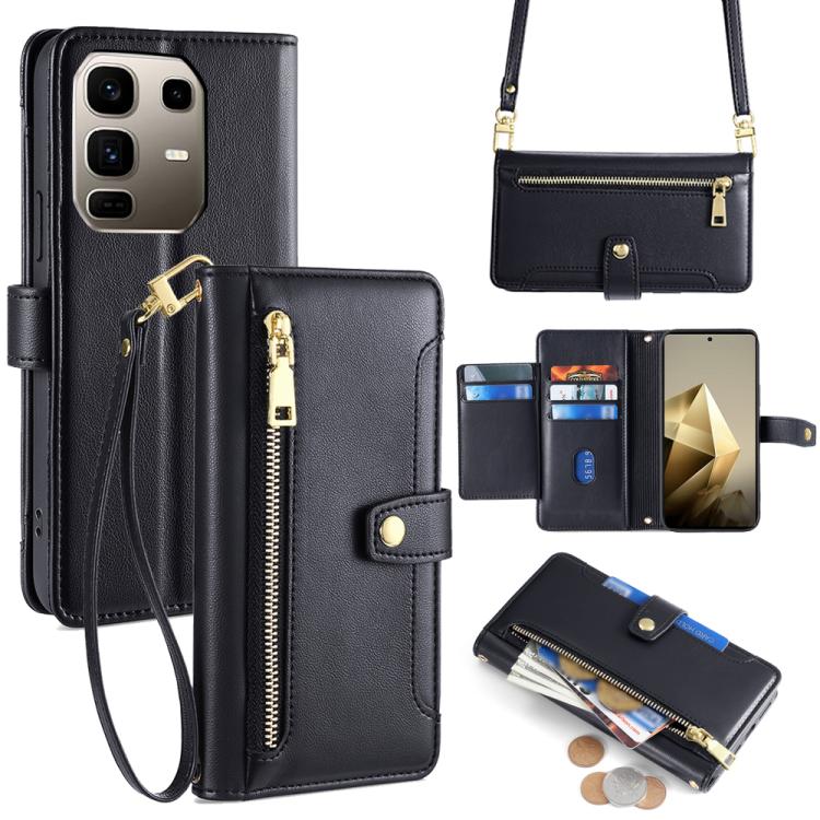 Sheep Texture Cross-body Zipper Wallet Leather Phone Case, For Infinix Note 50x 5G, For Infinix Note 50 Pro+ 5G, For Infinix Note 50 4G, For Infinix Hot 50i 4G, For Infinix Hot 50 4G, For Infinix Hot 50 5G, For Infinix Zero 40 4G, For Infinix Note 40 5G
