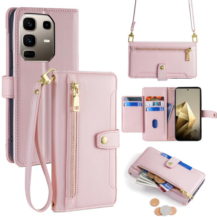 Sheep Texture Cross-body Zipper Wallet Leather Phone Case, For Infinix Note 50x 5G, For Infinix Note 50 Pro+ 5G, For Infinix Note 50 4G, For Infinix Hot 50i 4G, For Infinix Hot 50 4G, For Infinix Hot 50 5G, For Infinix Zero 40 4G, For Infinix Note 40 5G