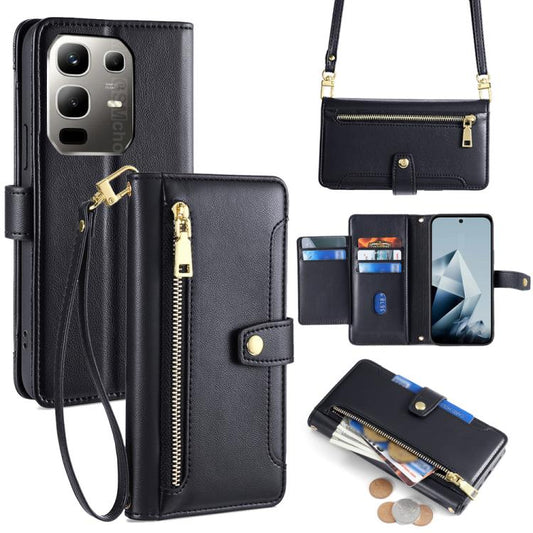 Sheep Texture Cross-body Zipper Wallet Leather Phone Case, For Infinix Note 50x 5G, For Infinix Note 50 Pro+ 5G, For Infinix Note 50 4G, For Infinix Hot 50i 4G, For Infinix Hot 50 4G, For Infinix Hot 50 5G, For Infinix Zero 40 4G, For Infinix Note 40 5G