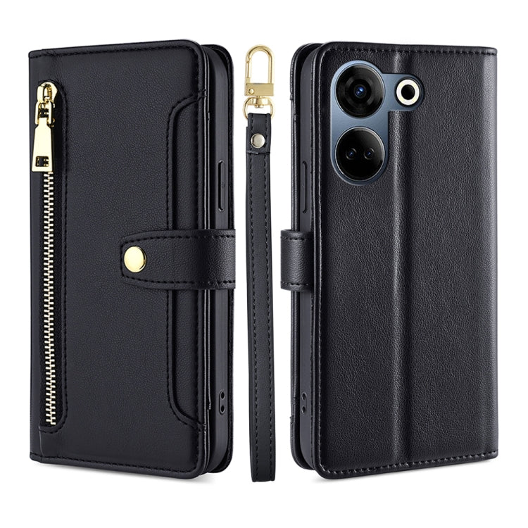 Sheep Texture Cross-body Zipper Wallet Leather Phone Case, For Tecno Camon 20 Pro 5G, For Tecno Camon 20 Pro 4G