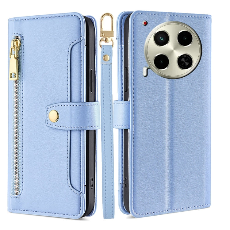 Sheep Texture Cross-body Zipper Wallet Leather Phone Case, For Tecno Spark 30 4G, For Tecno Pova 6 Neo 5G, For Tecno Camon 30 Premier 5G, For Tecno Camon 30 Pro 5G, For Tecno Camon 30, For Tecno Pova 5 Pro, For Tecno Pova Neo 3                         ...