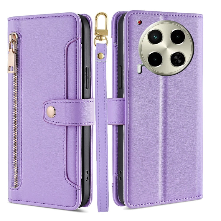 Sheep Texture Cross-body Zipper Wallet Leather Phone Case, For Tecno Spark 30 4G, For Tecno Pova 6 Neo 5G, For Tecno Camon 30 Premier 5G, For Tecno Camon 30 Pro 5G, For Tecno Camon 30, For Tecno Pova 5 Pro, For Tecno Pova Neo 3                         ...