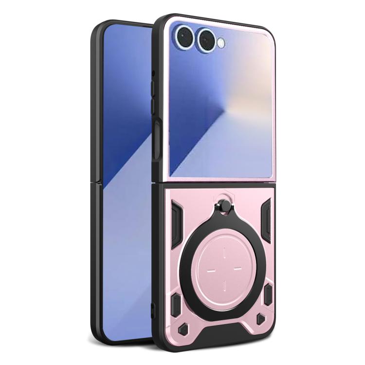 CD Texture Magnetic Holder Phone Case, For Samsung Galaxy Z Flip7, For Samsung Galaxy Z Flip5