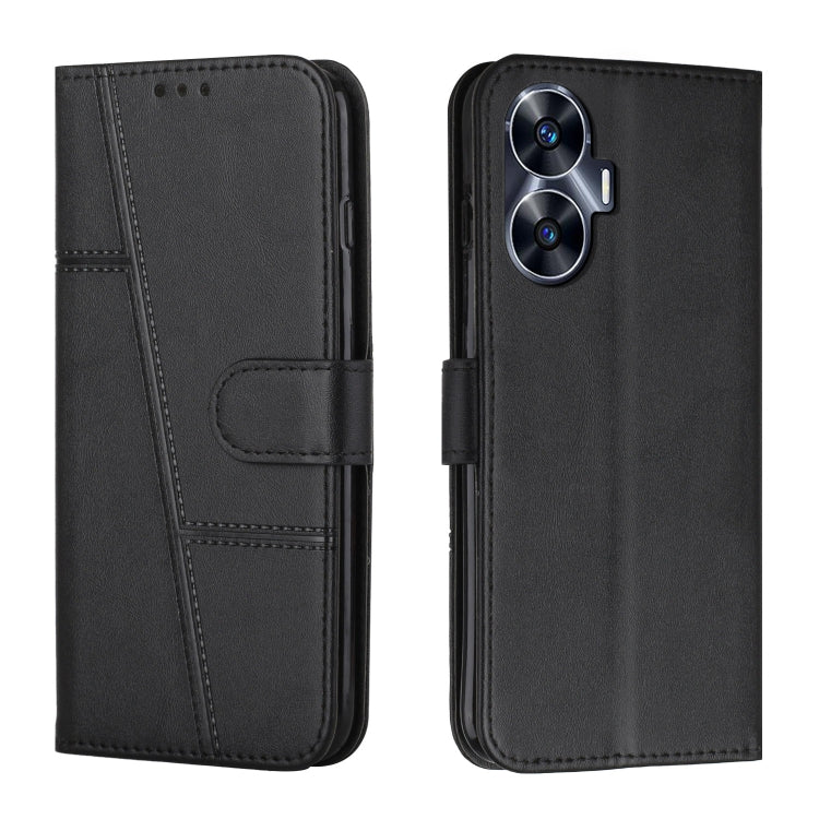 Stitching Calf Texture Buckle Leather Phone Case, For Realme 11 Pro/11 Pro+, For Realme C65 4G, For Realme 9i 5G/V20 5G/V30t/V30, For Realme C55