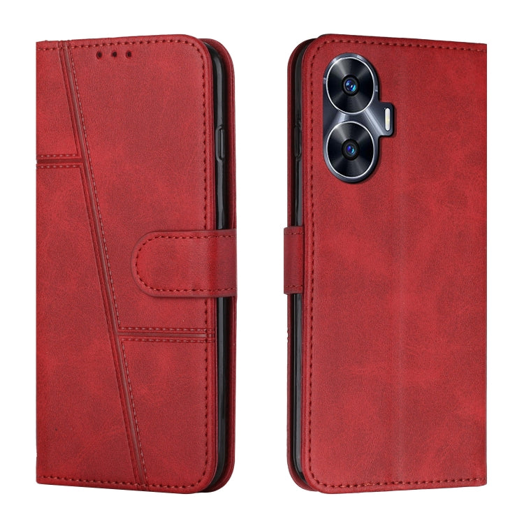 Stitching Calf Texture Buckle Leather Phone Case, For Realme C65 4G, For Realme 9i 5G/V20 5G/V30t/V30, For Realme C55