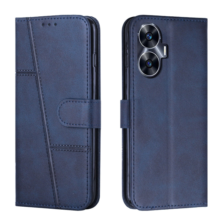 Stitching Calf Texture Buckle Leather Phone Case, For Realme C65 4G, For Realme 9i 5G/V20 5G/V30t/V30, For Realme C55