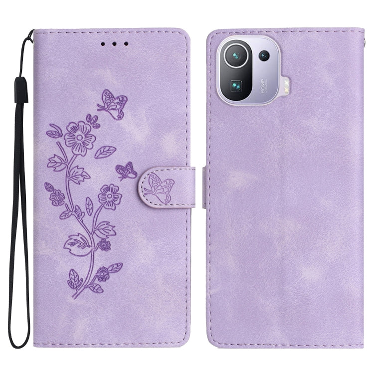 Flower Butterfly Embossing Pattern Leather Phone Case, For Xiaomi Redmi 10, For Xiaomi Mi 11 Lite, For Xiaomi Mi 11 Ultra, For Xiaomi Mi 11 Pro, For Xiaomi Redmi Note 10 5G, For Xiaomi Redmi 9A, For Xiaomi Redmi 9, For Xiaomi Redmi 9C