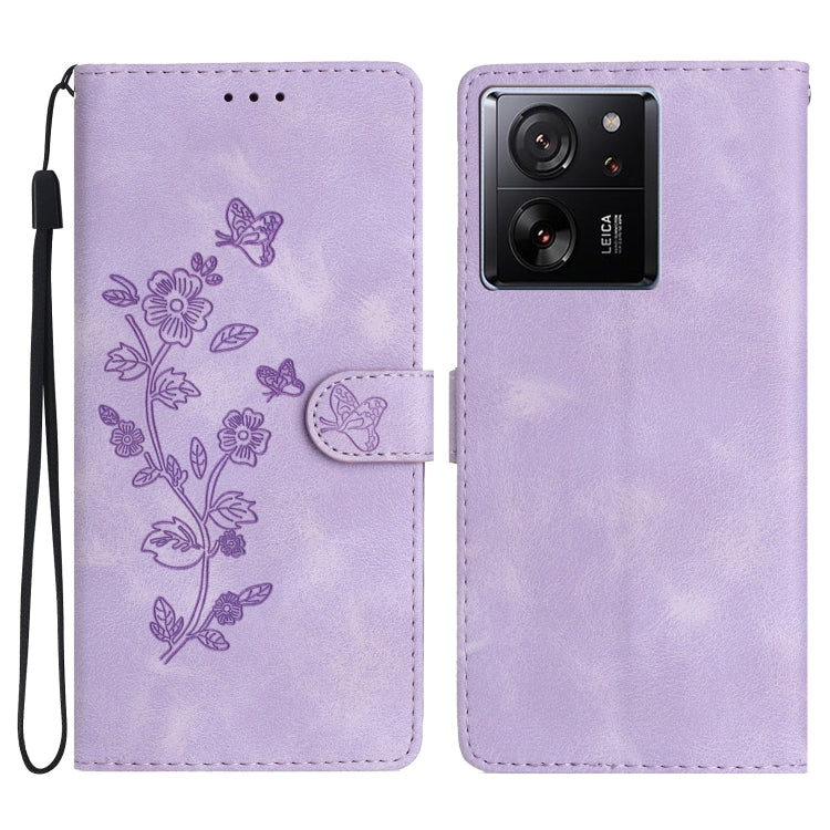 Flower Butterfly Embossing Pattern Leather Phone Case, For Xiaomi Redmi Note 12S, For Xiaomi Redmi 13C 4G, For Xiaomi 13T, For Xiaomi Redmi Note 12 Pro 5G, For Xiaomi Redmi Note 12 5G, For Xiaomi 13 Pro, For Xiaomi 13, For Xiaomi 12T / 12T Pro