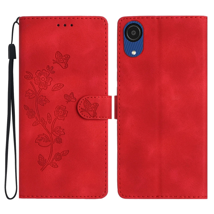 Flower Butterfly Embossing Pattern Leather Phone Case, For Samsung Galaxy A04 Core, For Samsung Galaxy A34 5G, For Samsung Galaxy S24 5G, For Samsung Galaxy A05s, For Samsung Galaxy A54 5G, For Samsung Galaxy A23e / A23s, For Samsung Galaxy A04e       ...