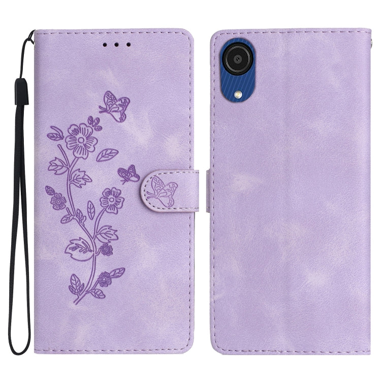 Flower Butterfly Embossing Pattern Leather Phone Case, For Samsung Galaxy A04 Core, For Samsung Galaxy A34 5G, For Samsung Galaxy S24 5G, For Samsung Galaxy A05s, For Samsung Galaxy A54 5G, For Samsung Galaxy A23e / A23s, For Samsung Galaxy A04e       ...